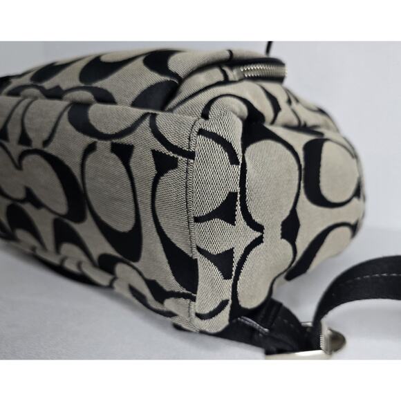 Coach Signature Brown & Tan Canvas Backpack F21928 with Coach Wristlet Beautiful - Picture 11 of 16